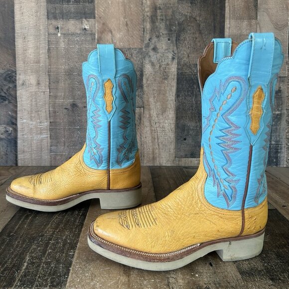 Lucchese 2000 Smooth Ostrich Western Cowboy Boots Womens 7.5 B - Picture 11 of 12